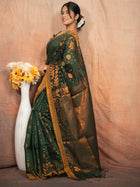 Deep Green Handloom Silk Saree