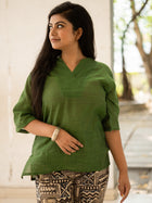 Green Khadi Co- Ord Set