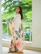 Leafy hand painted silk Saree - Uttariya