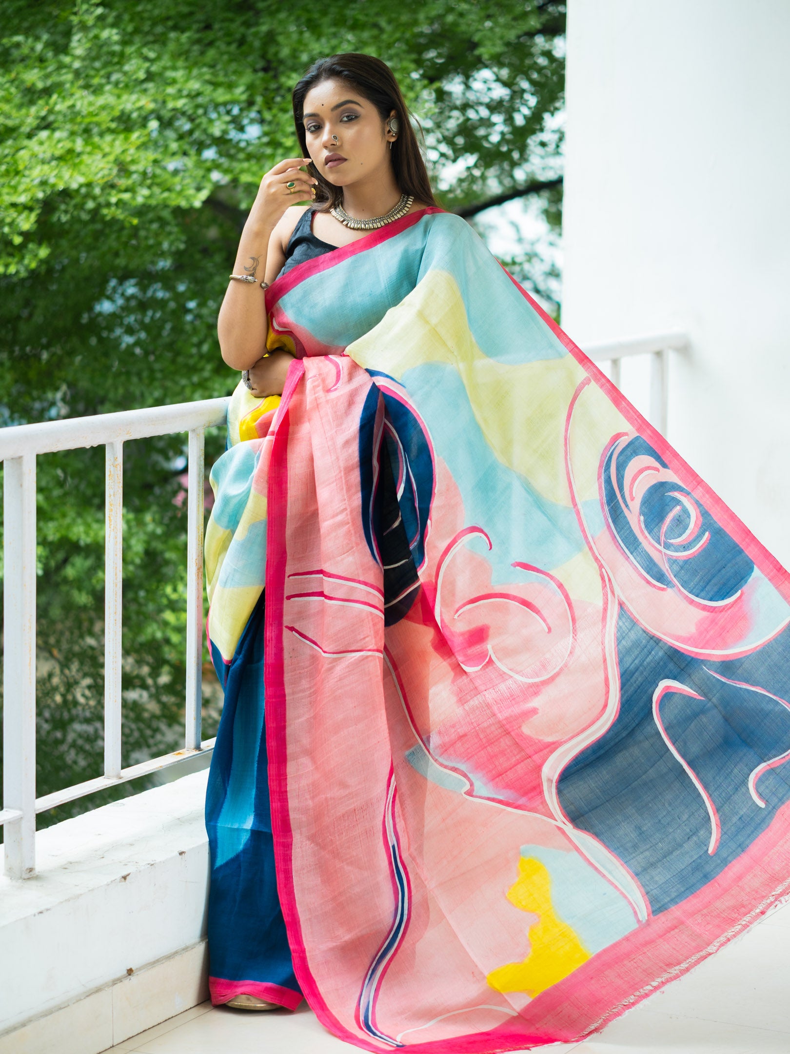 Varuni hand painted silk Saree