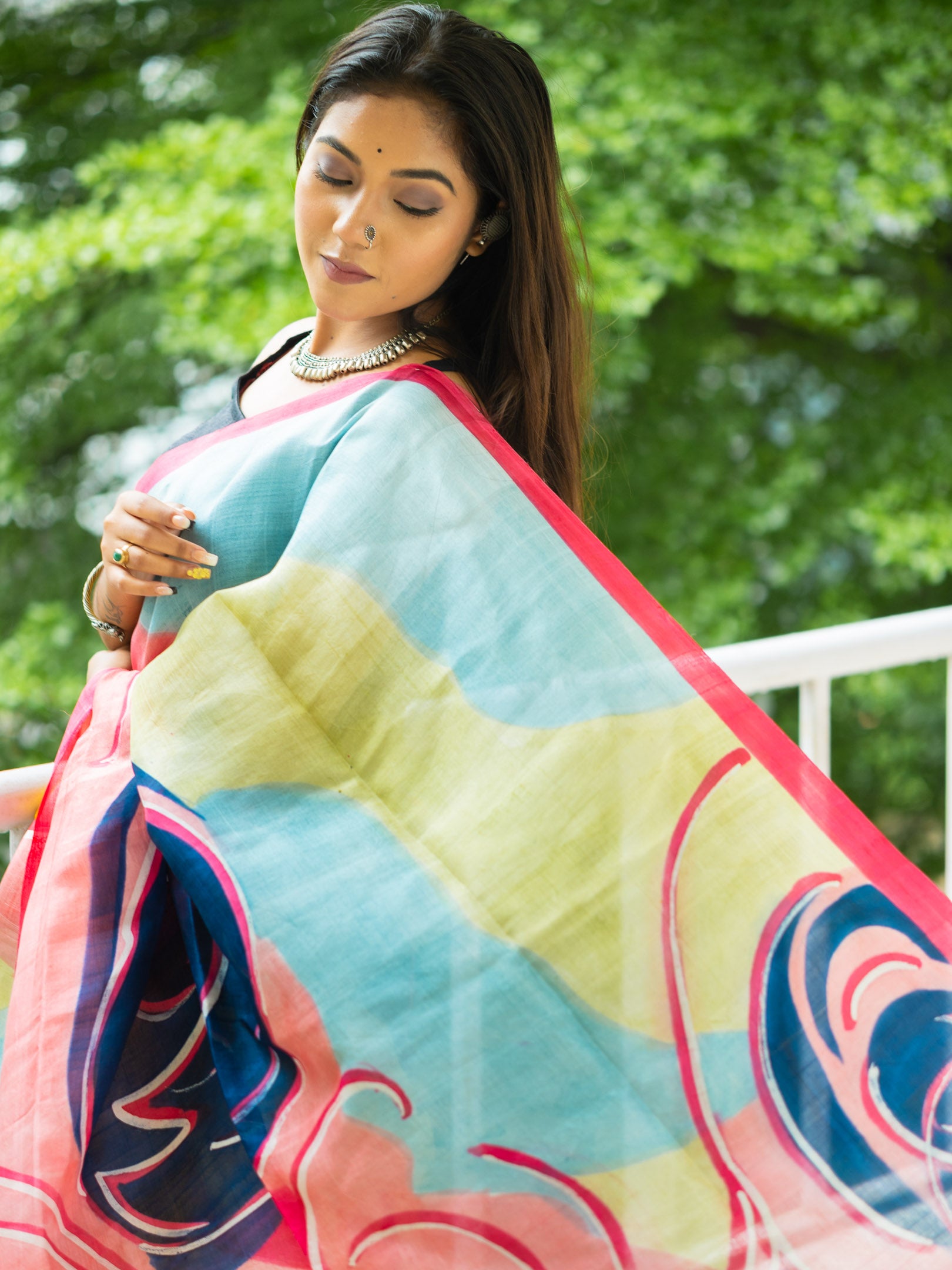 Varuni hand painted silk Saree