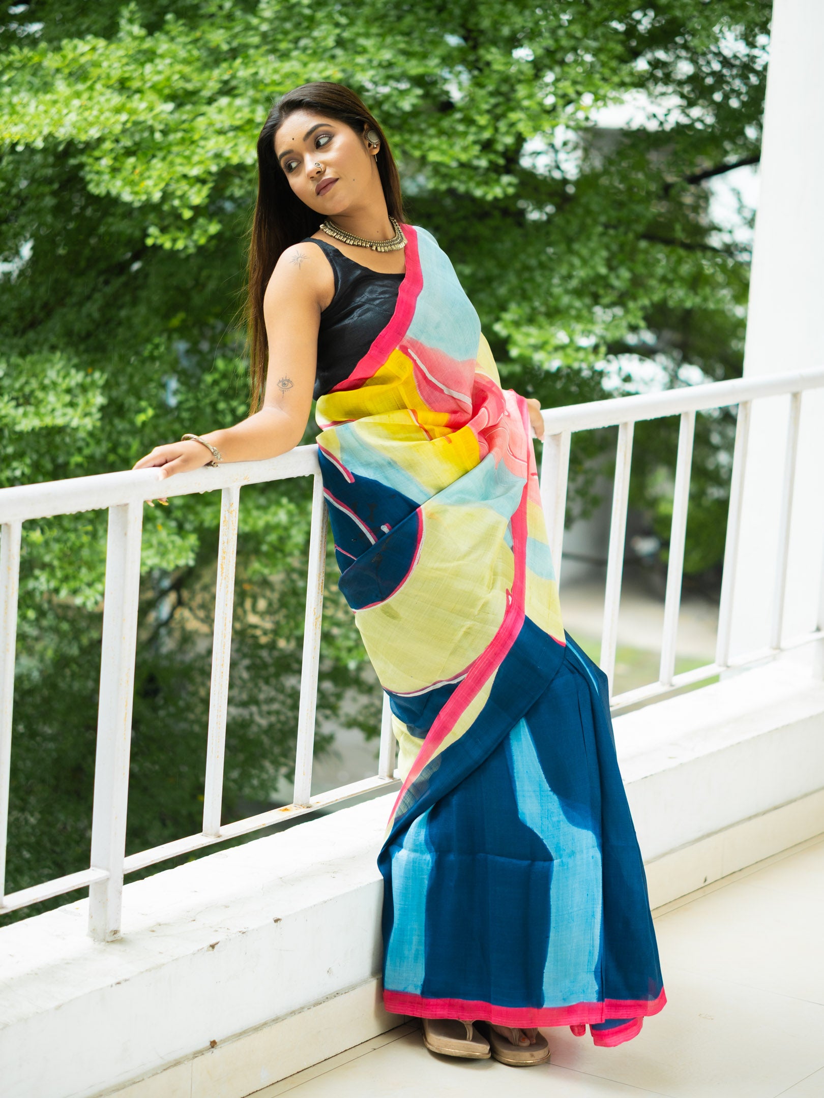 Varuni hand painted silk Saree
