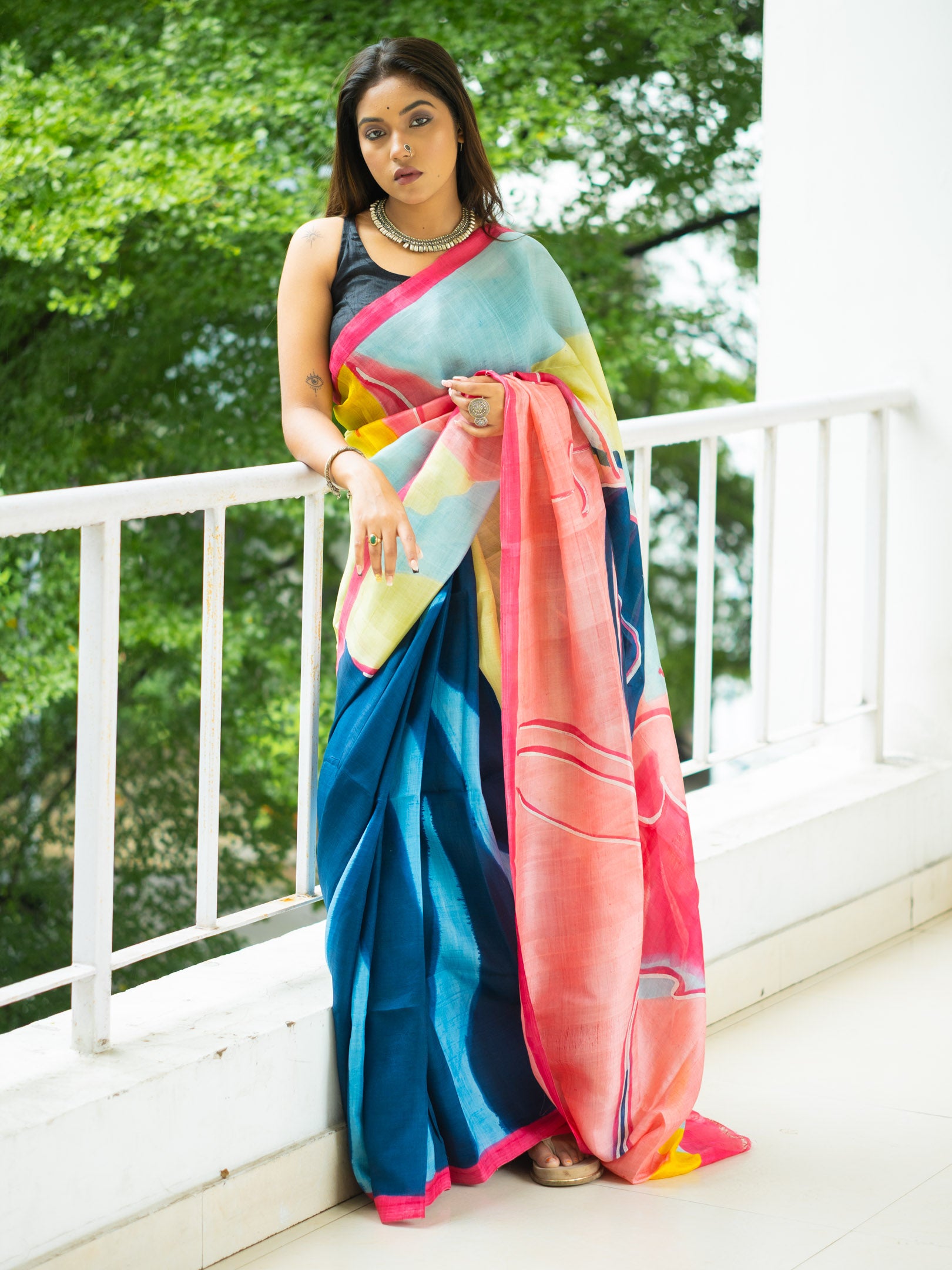 Varuni hand painted silk Saree