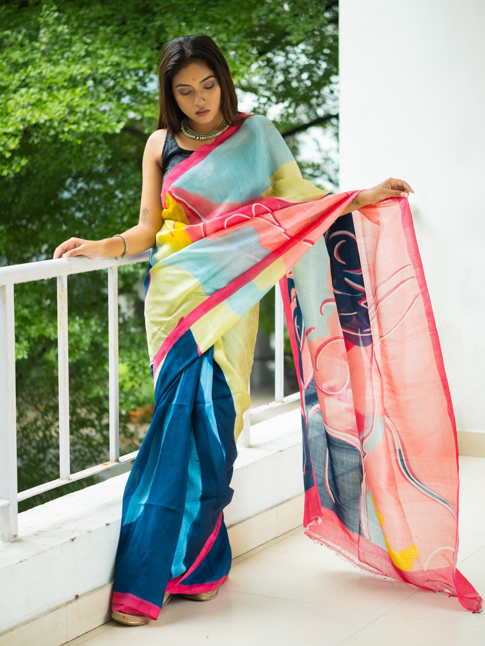 Varuni hand painted silk Saree