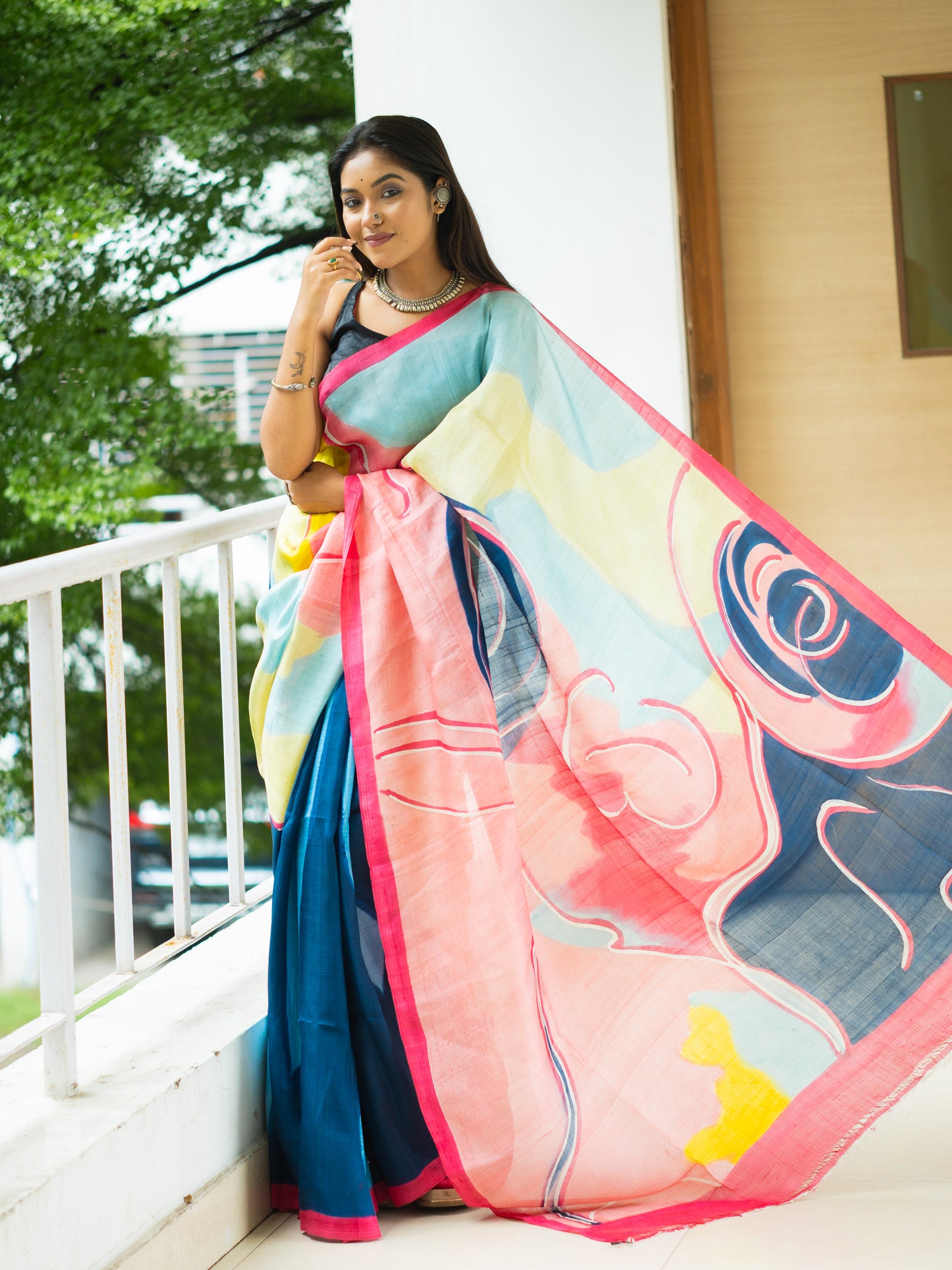 Varuni hand painted silk Saree