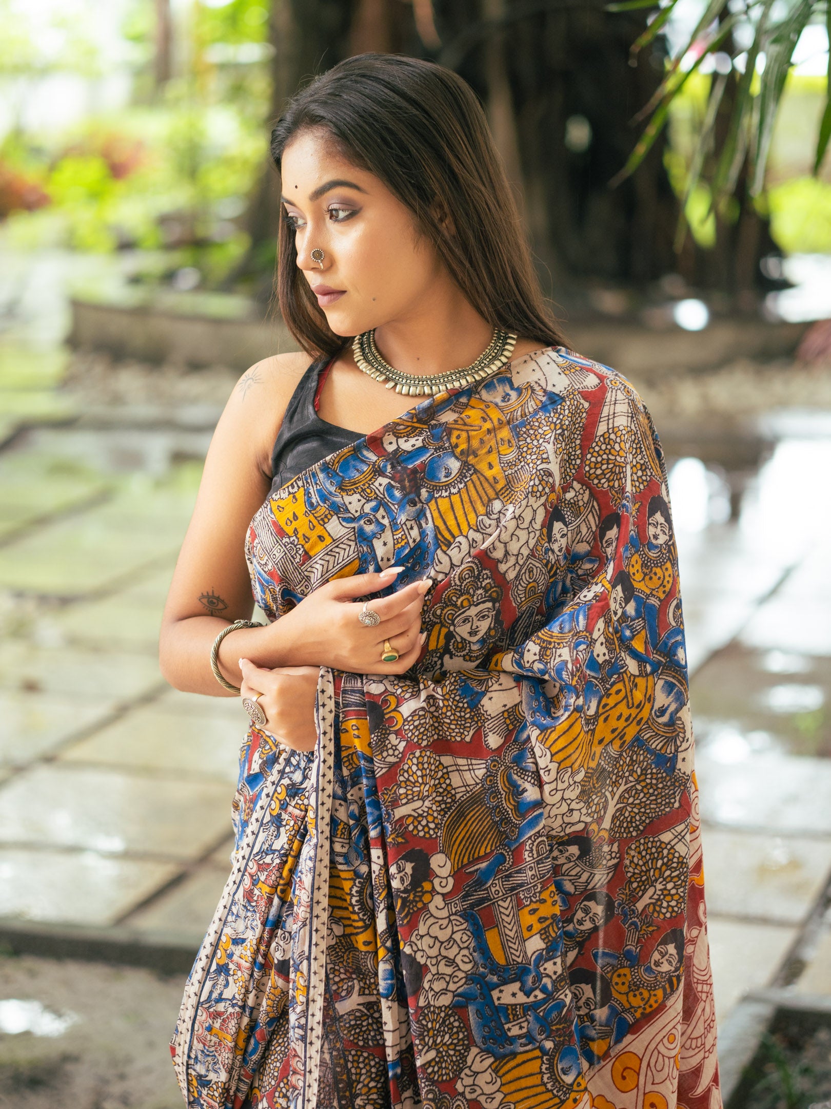 Kalamkari Cotton Saree — Rajkahini