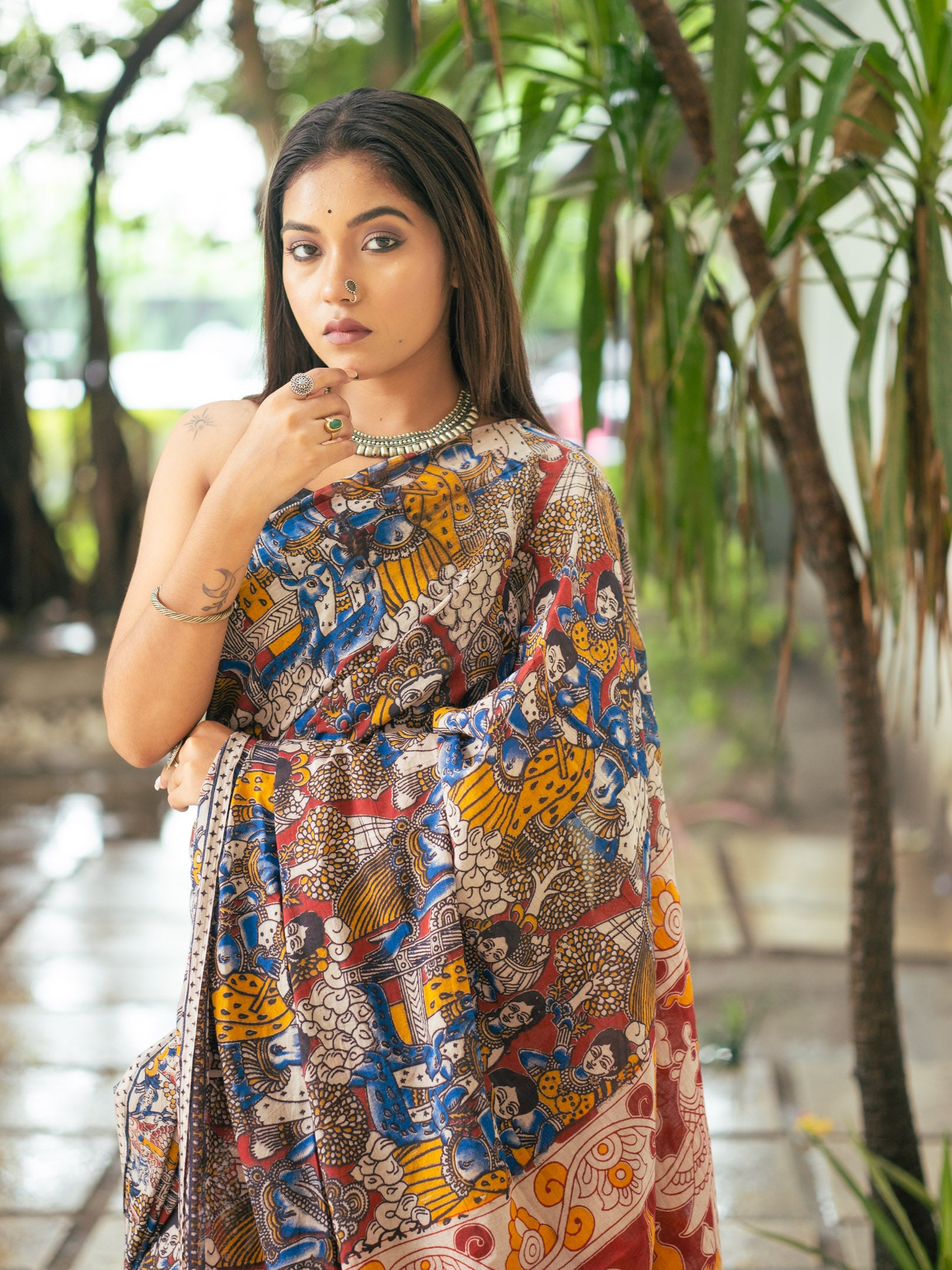 Kalamkari Cotton Saree — Rajkahini