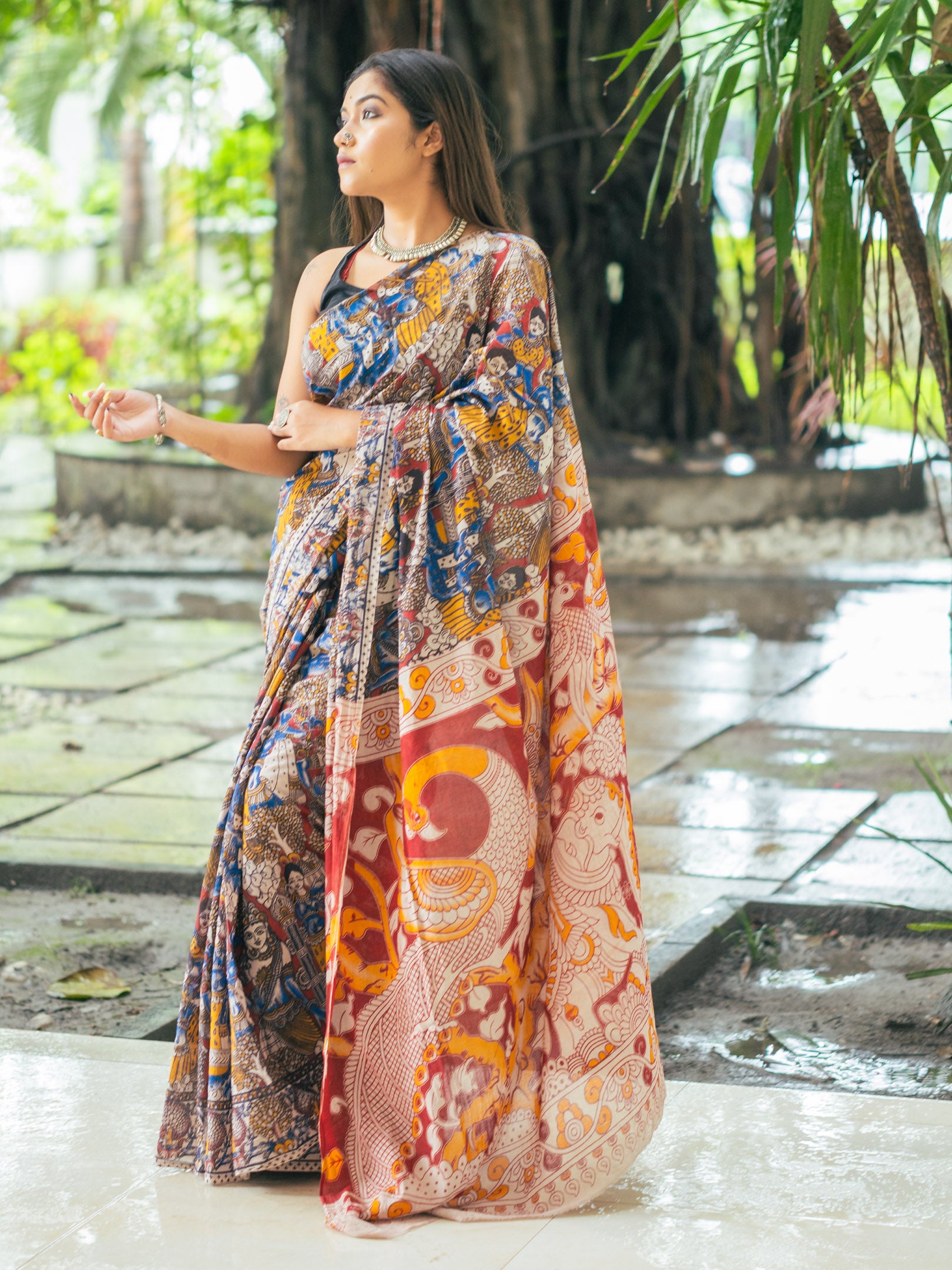 Kalamkari Cotton Saree — Rajkahini