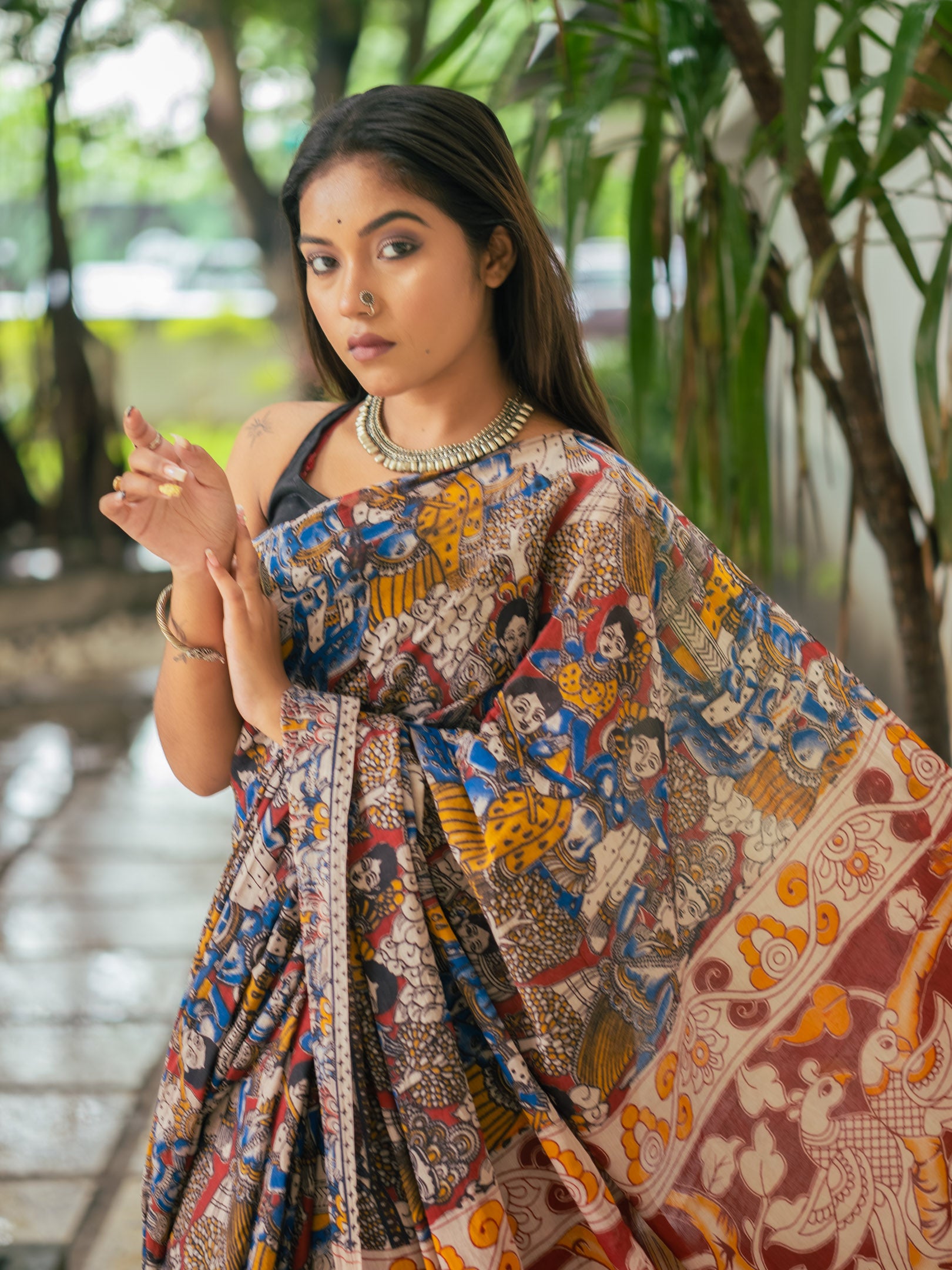 Kalamkari Cotton Saree — Rajkahini