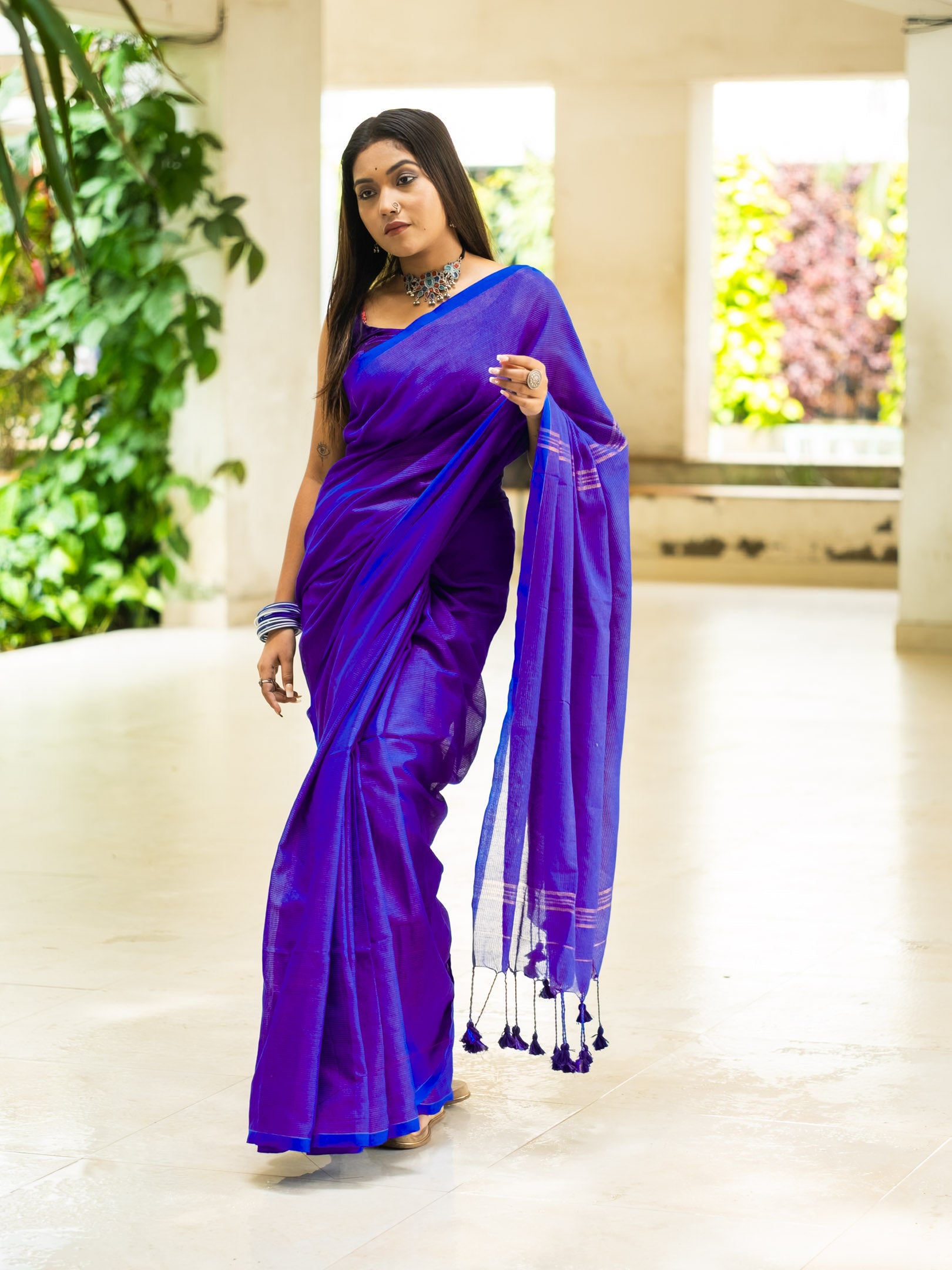 Peacock Blue Saree
