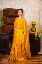 Gold Mulberry silk Saree - Uttariya