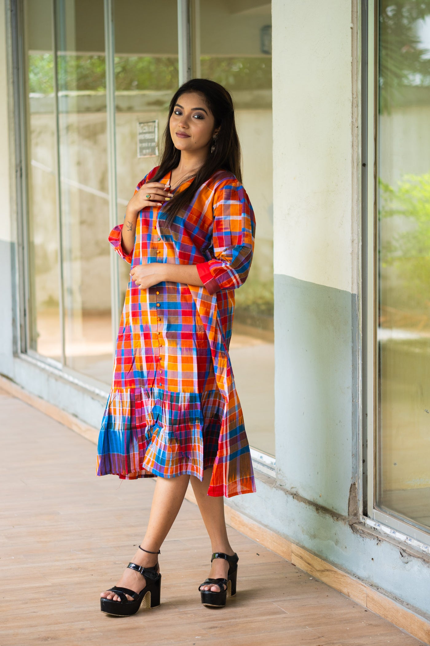 Baandhon Gamcha Dress - Uttariya