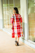 Laal Mela — Handwoven Gamcha Check Dress - Uttariya