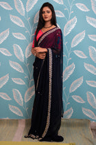 Navy Sitara Saree - Uttariya