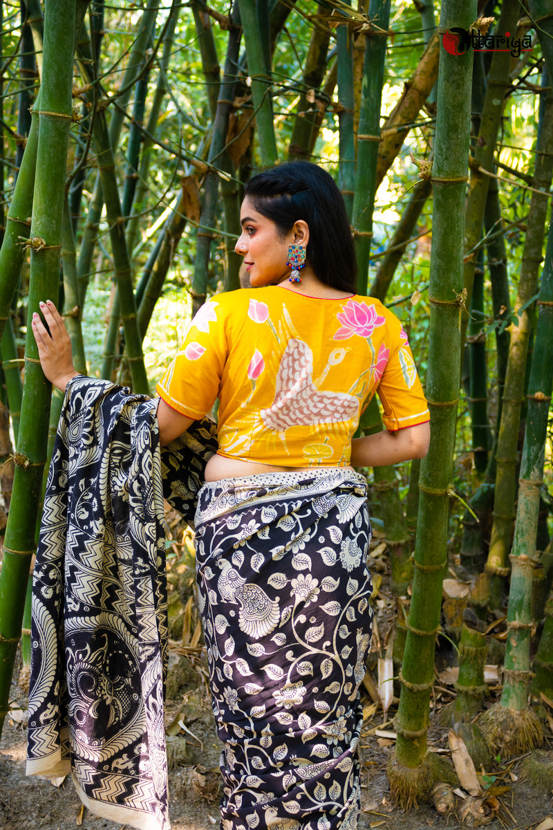 Holud pakhi batik blouse