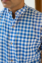 Cool Blue Handloom check shirt - Uttariya