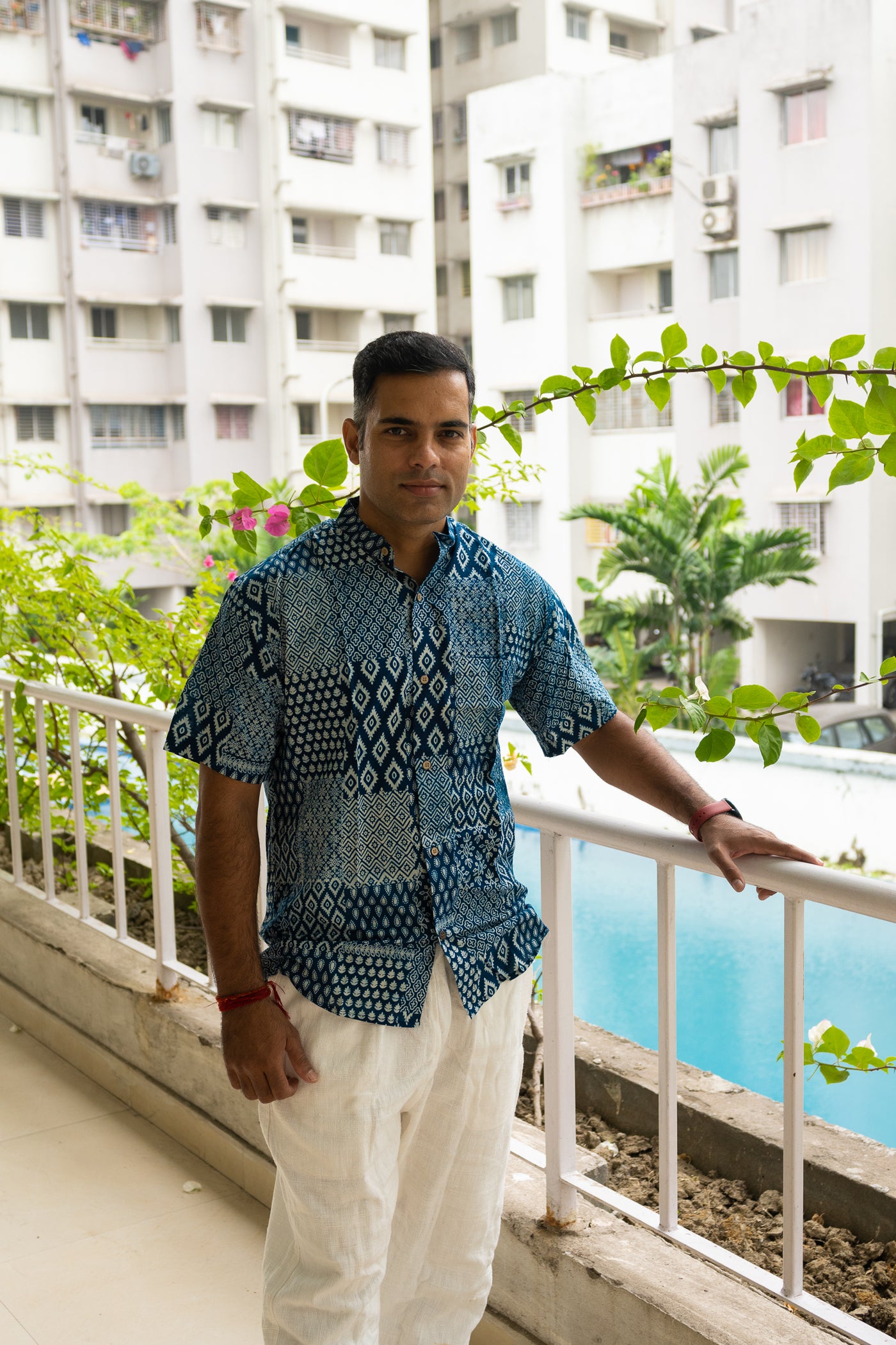 Cool Indigo weekend short sleeve shirt - Uttariya