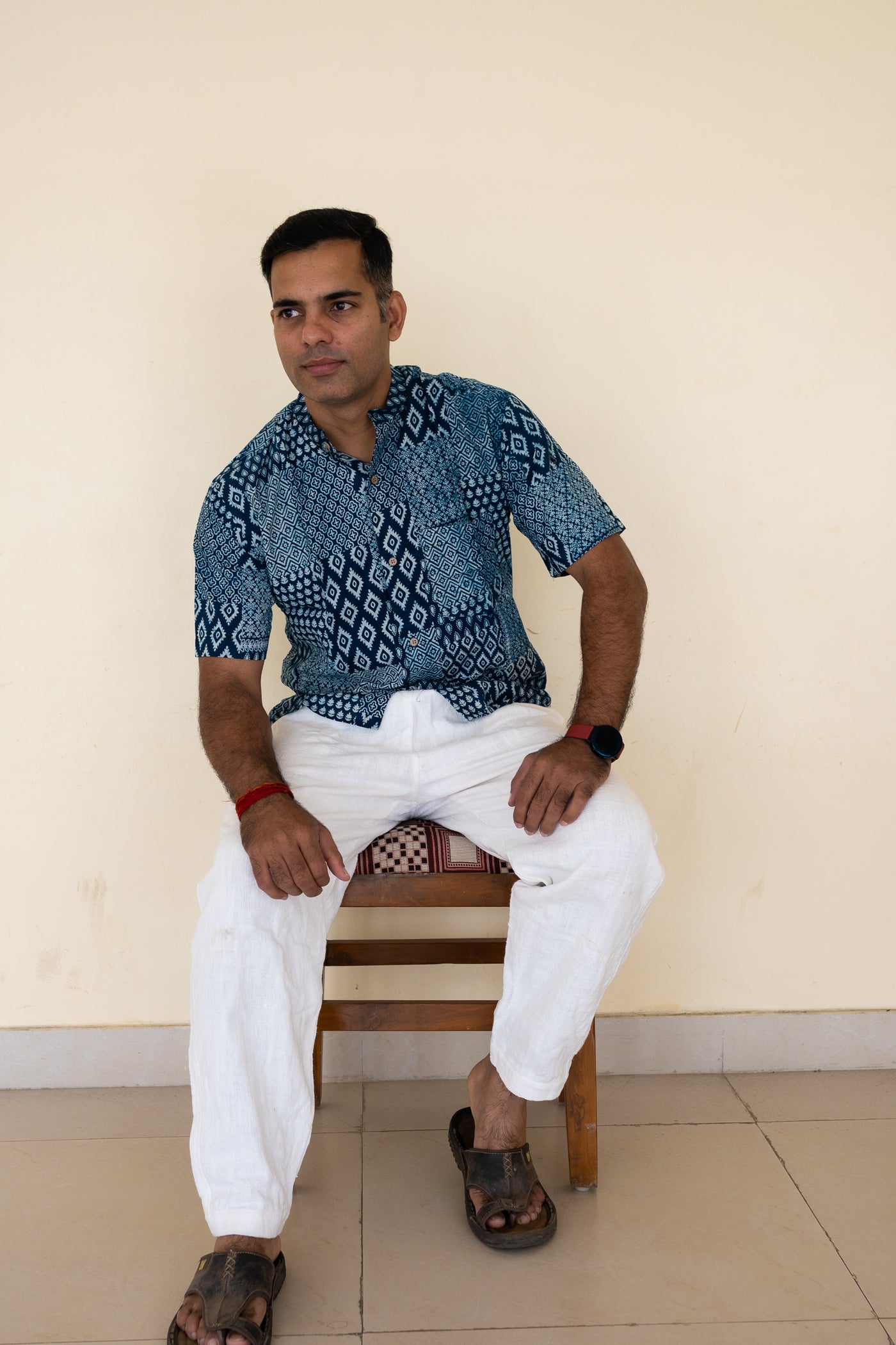 Cool Indigo weekend short sleeve shirt - Uttariya