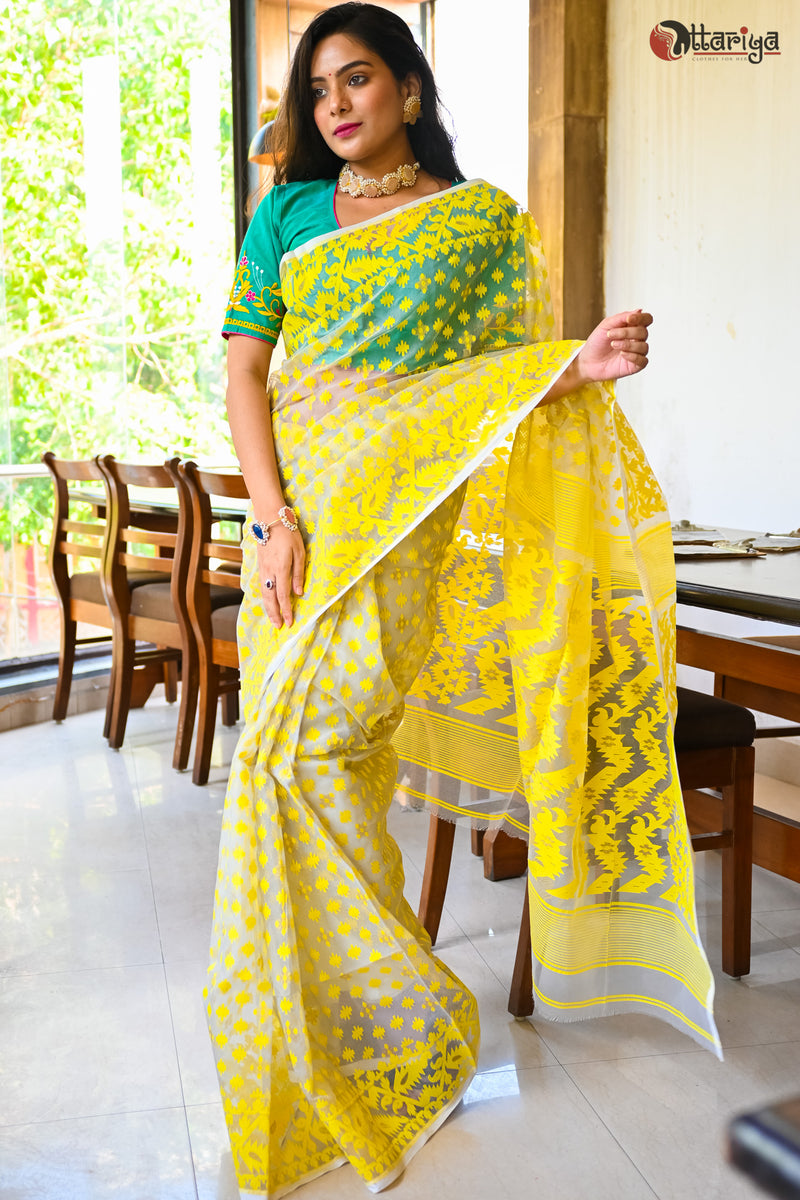 Pure Maslin Silk Bangladeshi Jamdani Saree