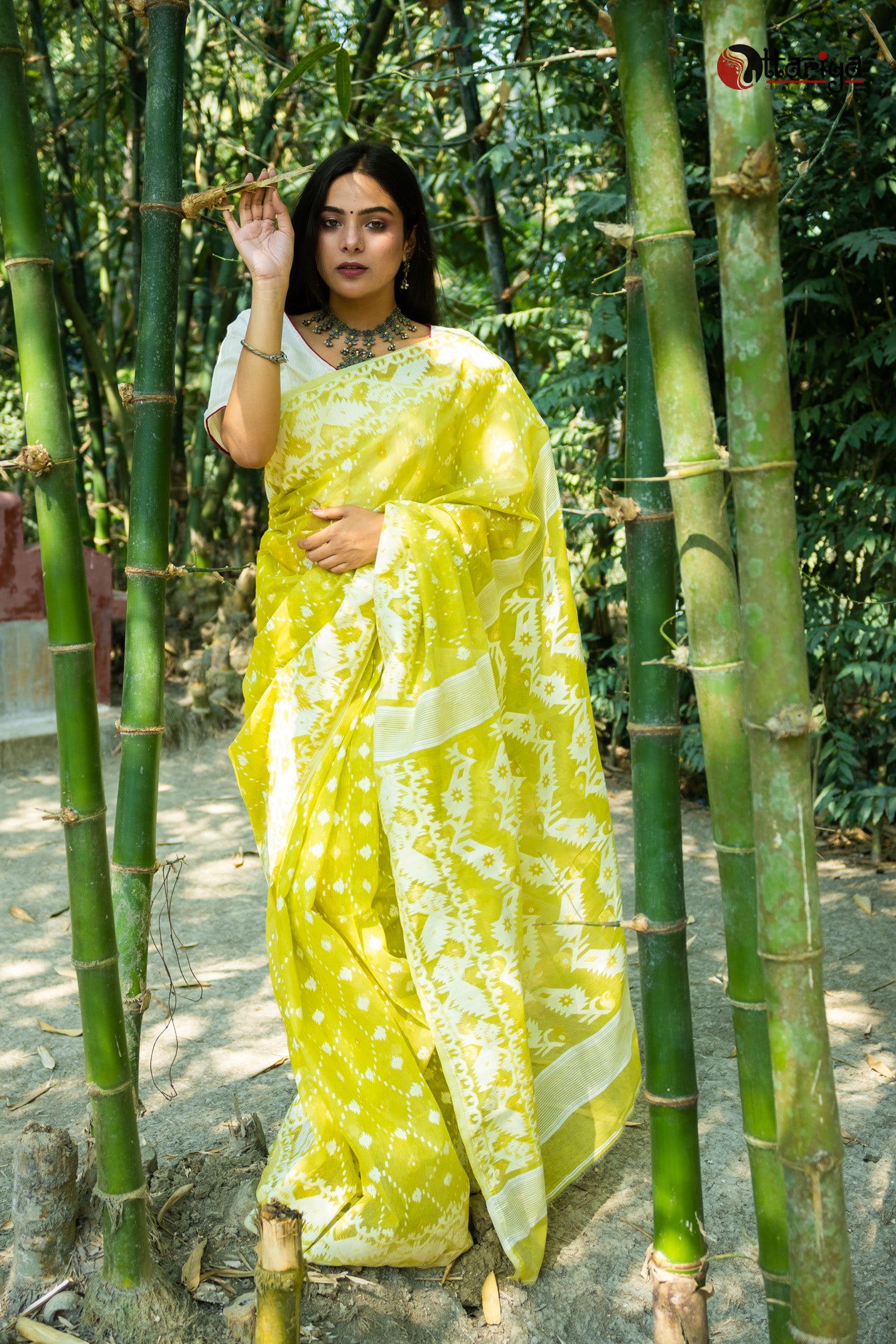 Dhakai Jamdani Saree Yellow and White Border Contrast Work, Handloom Jamdani  84 Count Thread, Traditional,elegant, Classy Saree - Etsy