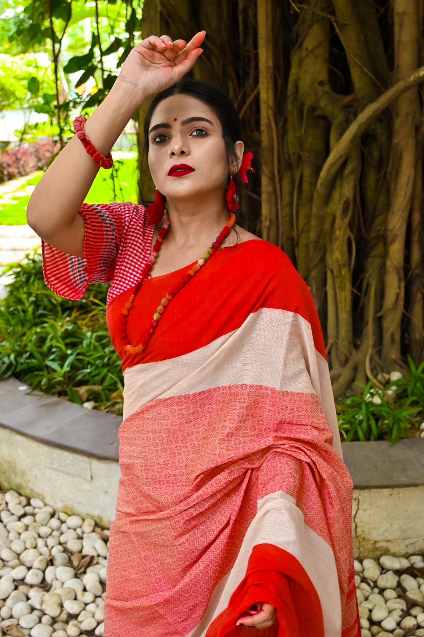 Tanchoi khadi saree - Uttariya