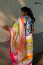 Multi Man Dreamy cotton Saree - Uttariya