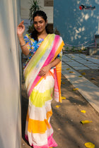 Multi Man Dreamy cotton Saree - Uttariya
