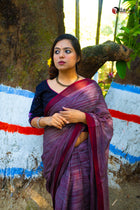 Slate Maroon Dreamy cotton Saree - Uttariya