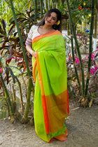 Lime on the hill Saree - Uttariya
