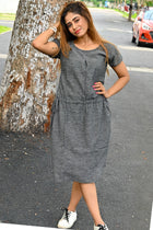 Gray Khadi Dress - Uttariya