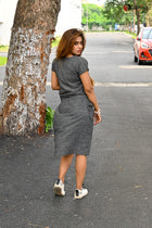 Gray Khadi Dress - Uttariya