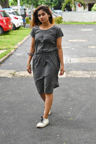 Gray Khadi Dress - Uttariya