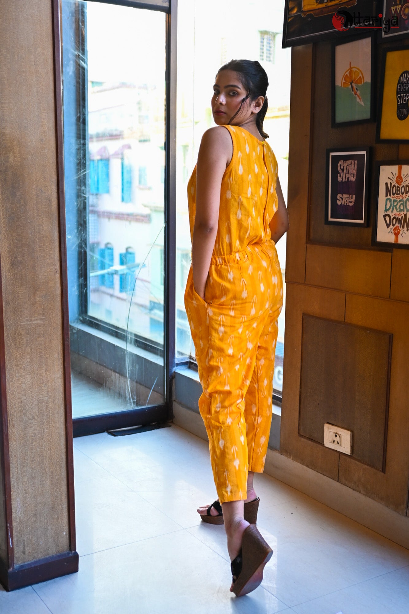 Yolk Ikkat jumpsuit - Uttariya