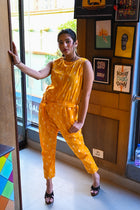Yolk Ikkat jumpsuit - Uttariya
