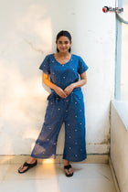 Cornflower Blue Whisper Handspun Cotton Jumpsuit - Uttariya