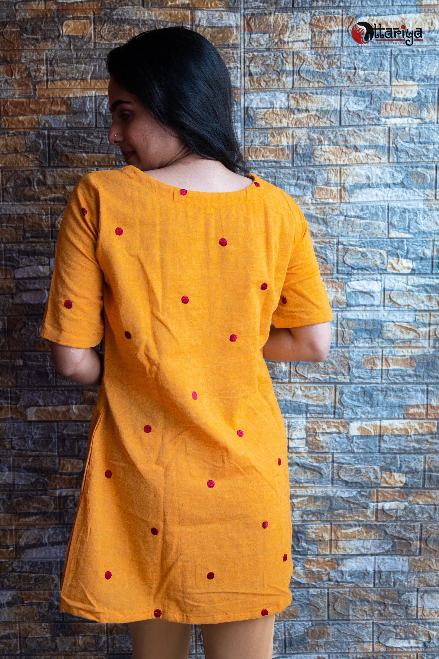Mustard Khadi Dress