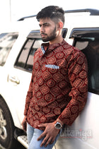 Ajrakh Sirts For Men - Uttariya