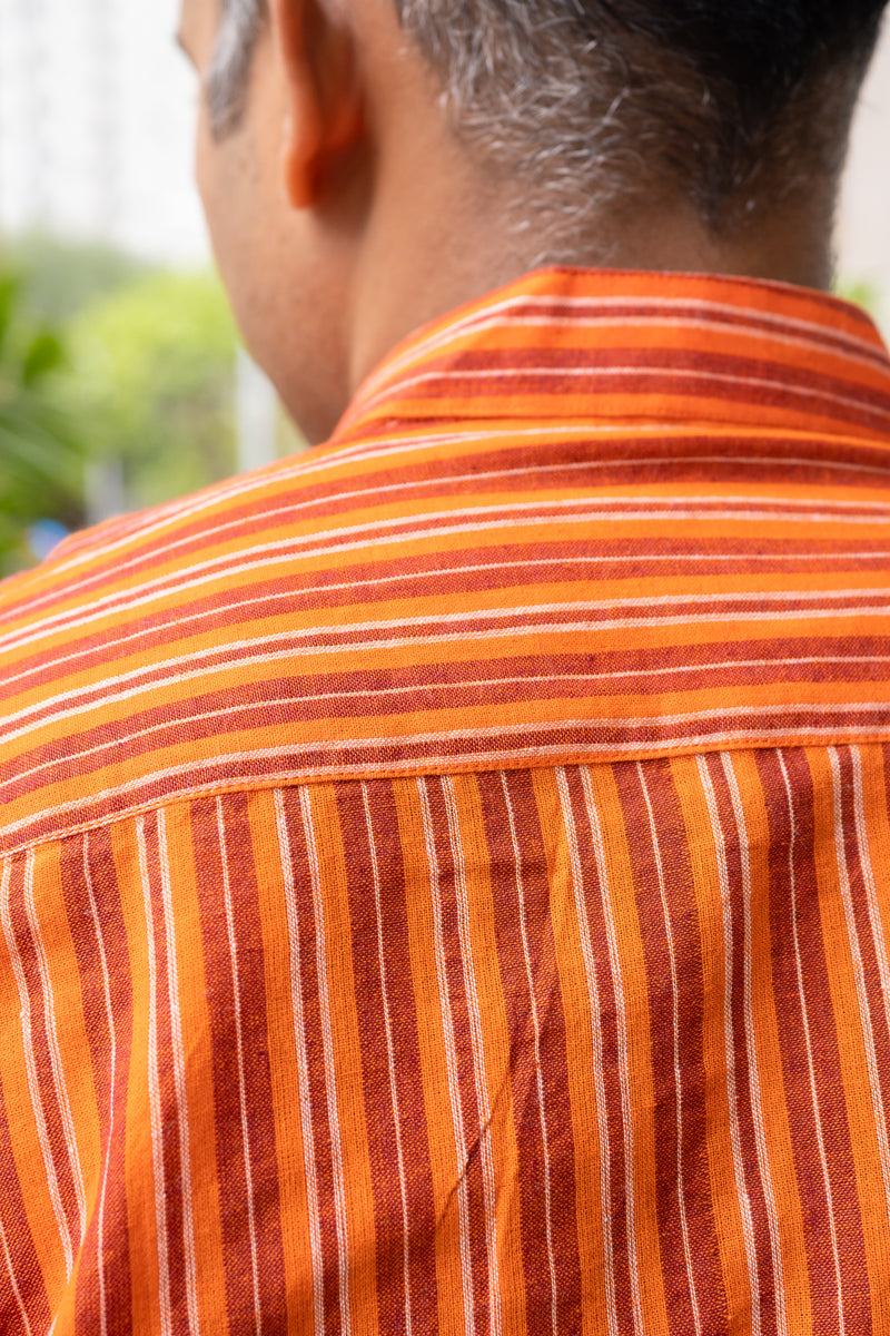 Handcrafted cotton Orange Shirt