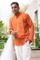 Handcrafted cotton Orange Shirt - Uttariya