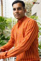 Handcrafted cotton Orange Shirt - Uttariya
