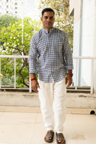 Handloom Black & white check shirt - Uttariya