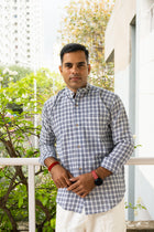 Handloom Black & white check shirt - Uttariya