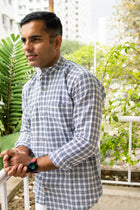 Handloom Black & white check shirt - Uttariya