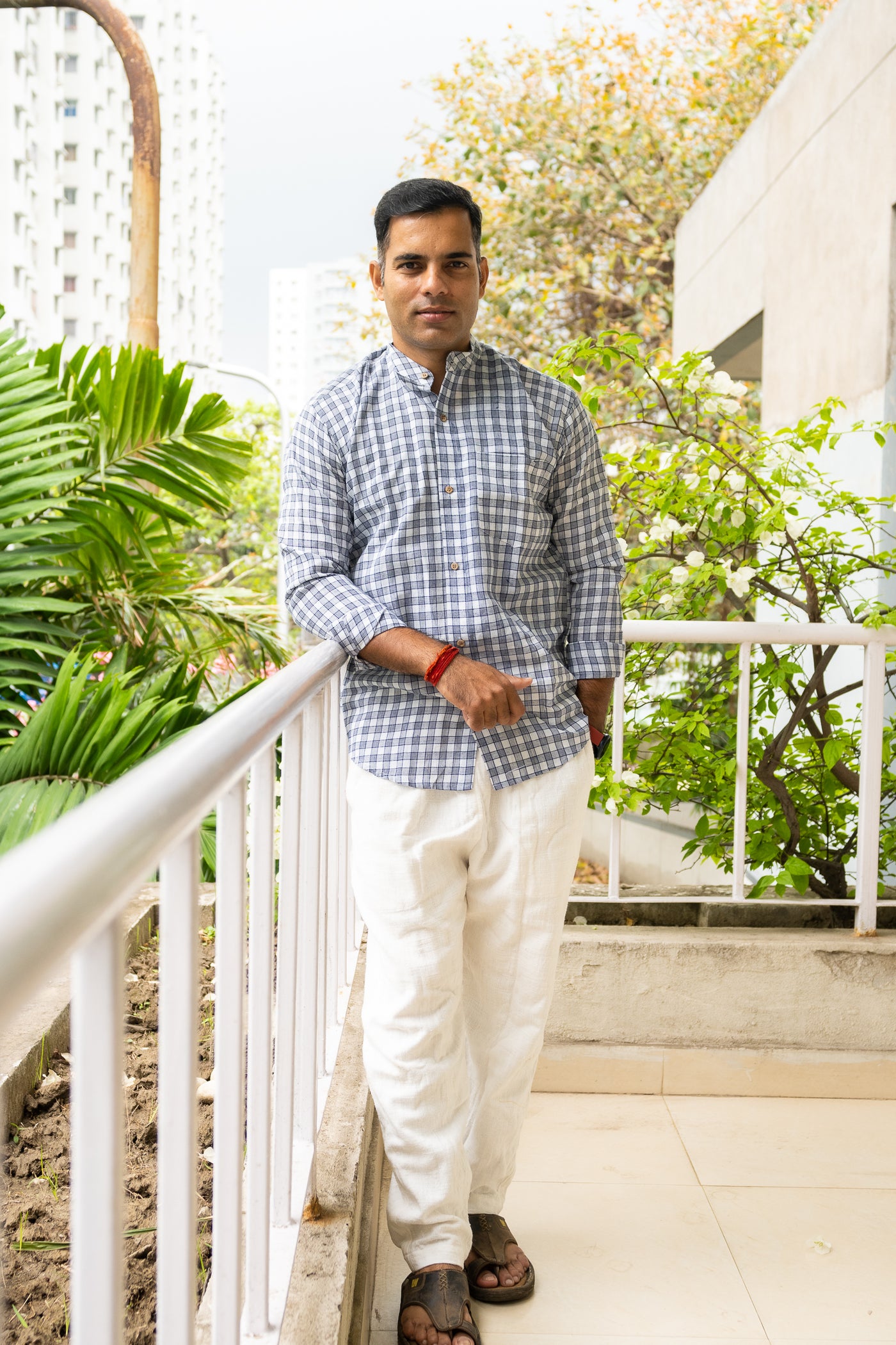 Handloom Black & white check shirt - Uttariya