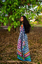 Mixed Color Bhuj Handloom Saree - Uttariya