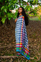 Mixed Color Bhuj Handloom Saree - Uttariya