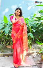 Maheswari SIlk Coral Saree - Uttariya
