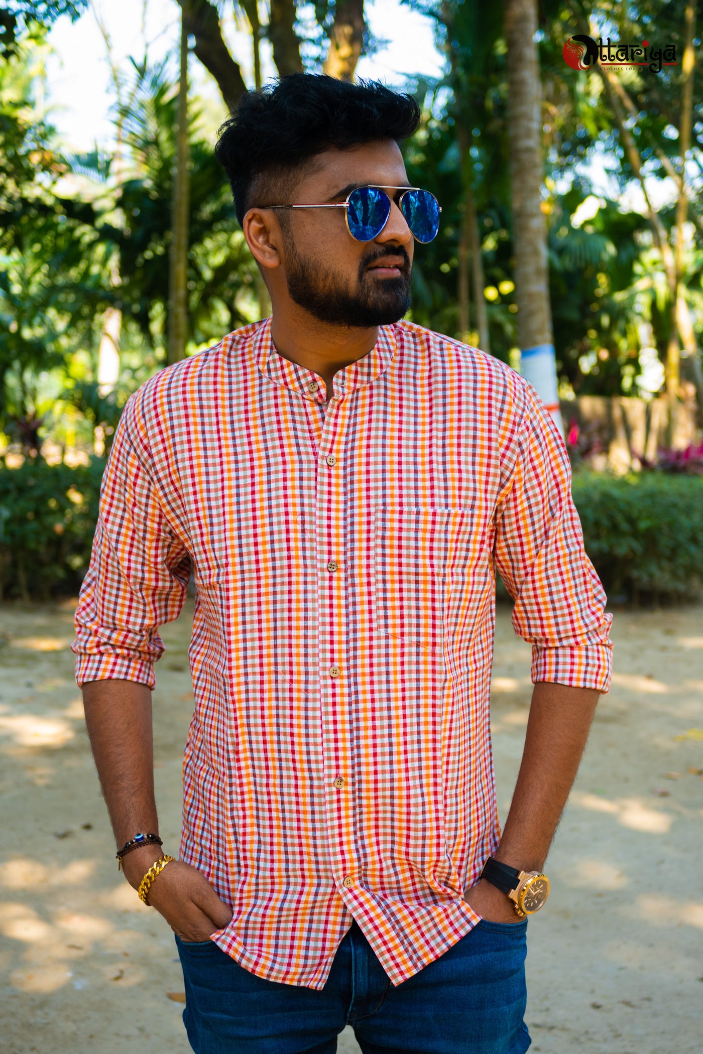 Handloom Cotton Check Shirt - Uttariya