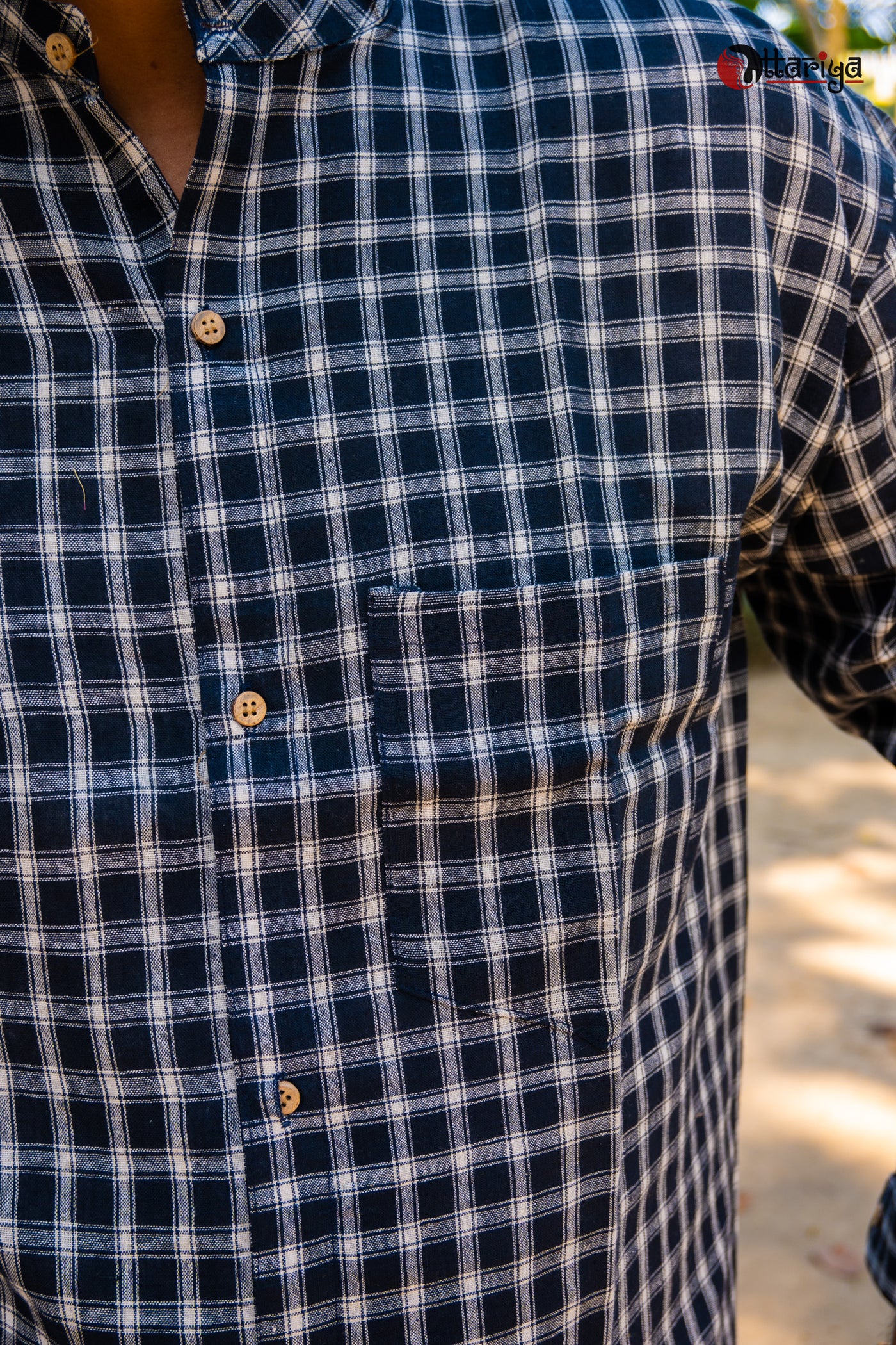 Black Handloom Cotton Shirt - Uttariya