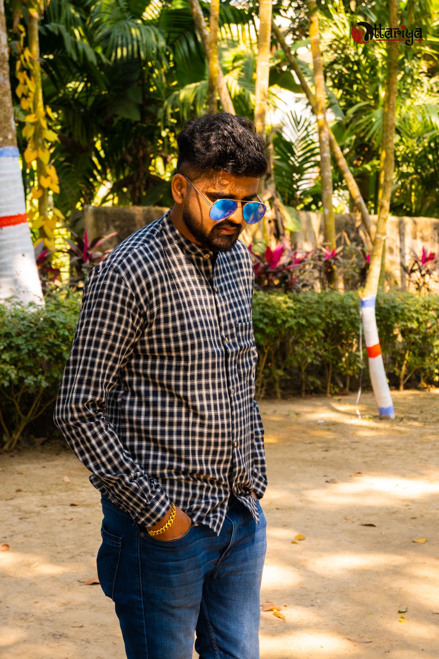 Black Handloom Cotton Shirt - Uttariya